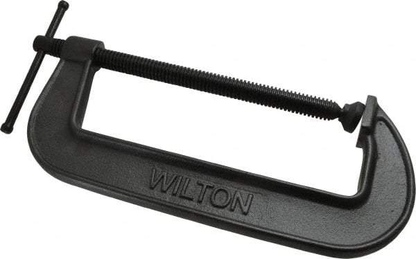 Wilton - Light-Duty 10" Max Opening, 3-5/8" Throat Depth, Ductile Iron Standard C-Clamp - 2,850 Lb Capacity, 0" Min Opening, Standard Throat Depth - Caliber Tooling