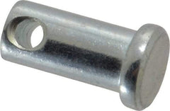 Made in USA - 3/8" Pin Diam, 3/4" OAL, Standard Clevis Pin - 5/32" Hole, 19/32" Usable Length, Zinc-Plated Steel - Caliber Tooling