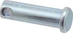 Made in USA - 3/8" Pin Diam, 1-1/4" OAL, Standard Clevis Pin - 5/32" Hole, 1-3/32" Usable Length, Zinc-Plated Steel - Caliber Tooling