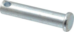 Made in USA - 3/8" Pin Diam, 1-3/4" OAL, Standard Clevis Pin - 5/32" Hole, 1-19/32" Usable Length, Zinc-Plated Steel - Caliber Tooling