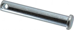 Made in USA - 3/8" Pin Diam, 2-1/4" OAL, Standard Clevis Pin - 5/32" Hole, 2-3/32" Usable Length, Zinc-Plated Steel - Caliber Tooling