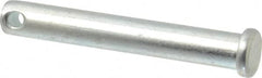 Made in USA - 3/8" Pin Diam, 2-1/2" OAL, Standard Clevis Pin - 5/32" Hole, 2-11/32" Usable Length, Zinc-Plated Steel - Caliber Tooling