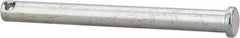 Made in USA - 3/8" Pin Diam, 4" OAL, Standard Clevis Pin - 5/32" Hole, 3-27/32" Usable Length, Zinc-Plated Steel - Caliber Tooling