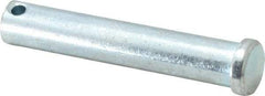 Made in USA - 1/2" Pin Diam, 2-3/4" OAL, Standard Clevis Pin - 5/32" Hole, 2-19/32" Usable Length, Zinc-Plated Steel - Caliber Tooling