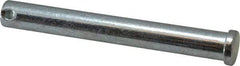 Made in USA - 1/2" Pin Diam, 4" OAL, Standard Clevis Pin - 5/32" Hole, 3-27/32" Usable Length, Zinc-Plated Steel - Caliber Tooling