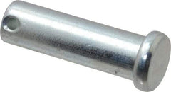 Made in USA - 5/8" Pin Diam, 2" OAL, Standard Clevis Pin - 5/32" Hole, 1-27/32" Usable Length, Zinc-Plated Steel - Caliber Tooling