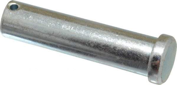 Made in USA - 3/4" Pin Diam, 3" OAL, Standard Clevis Pin - 5/32" Hole, 2-27/32" Usable Length, Zinc-Plated Steel - Caliber Tooling