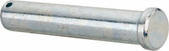 Made in USA - 3/4" Pin Diam, 4" OAL, Standard Clevis Pin - 5/32" Hole, 3-27/32" Usable Length, Zinc-Plated Steel - Caliber Tooling