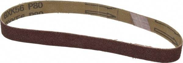 Tru-Maxx - 3/4" Wide x 18" OAL, 80 Grit, Aluminum Oxide Abrasive Belt - Aluminum Oxide, Medium, Coated - Caliber Tooling