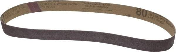 Tru-Maxx - 1" Wide x 30" OAL, 80 Grit, Aluminum Oxide Abrasive Belt - Aluminum Oxide, Medium, Coated - Caliber Tooling