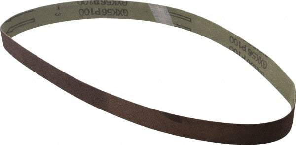 Tru-Maxx - 1" Wide x 30" OAL, 100 Grit, Aluminum Oxide Abrasive Belt - Aluminum Oxide, Fine, Coated - Caliber Tooling