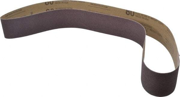 Tru-Maxx - 2" Wide x 48" OAL, 80 Grit, Aluminum Oxide Abrasive Belt - Aluminum Oxide, Medium, Coated - Caliber Tooling