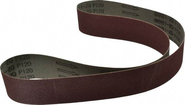 Tru-Maxx - 2" Wide x 48" OAL, 120 Grit, Aluminum Oxide Abrasive Belt - Aluminum Oxide, Fine, Coated - Caliber Tooling