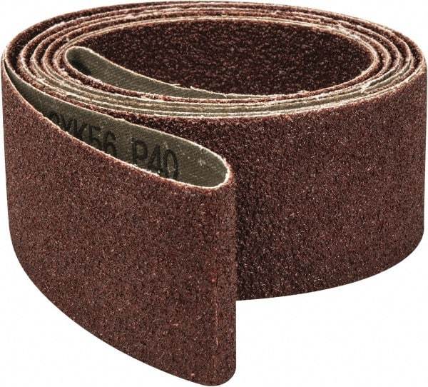 Tru-Maxx - 2" Wide x 132" OAL, 40 Grit, Aluminum Oxide Abrasive Belt - Aluminum Oxide, Coarse, Coated - Caliber Tooling