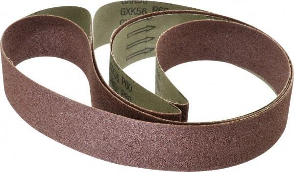 Tru-Maxx - 2" Wide x 132" OAL, 60 Grit, Aluminum Oxide Abrasive Belt - Aluminum Oxide, Medium, Coated - Caliber Tooling