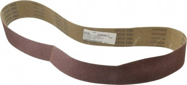 Tru-Maxx - 2-1/2" Wide x 48" OAL, 80 Grit, Aluminum Oxide Abrasive Belt - Aluminum Oxide, Medium, Coated - Caliber Tooling