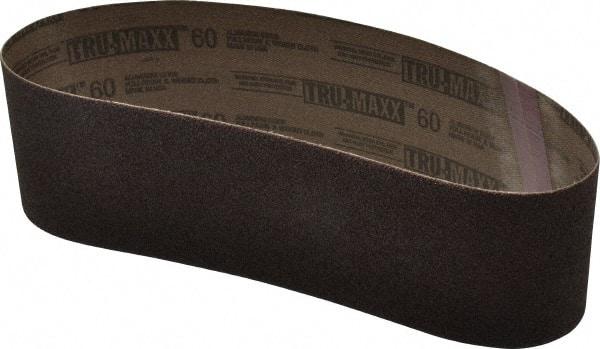 Tru-Maxx - 3" Wide x 24" OAL, 60 Grit, Aluminum Oxide Abrasive Belt - Aluminum Oxide, Medium, Coated - Caliber Tooling