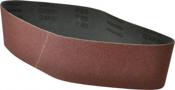 Tru-Maxx - 3" Wide x 24" OAL, 80 Grit, Aluminum Oxide Abrasive Belt - Aluminum Oxide, Medium, Coated - Caliber Tooling