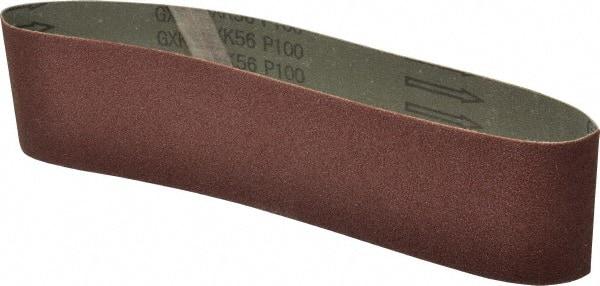 Tru-Maxx - 3" Wide x 24" OAL, 100 Grit, Aluminum Oxide Abrasive Belt - Aluminum Oxide, Fine, Coated - Caliber Tooling