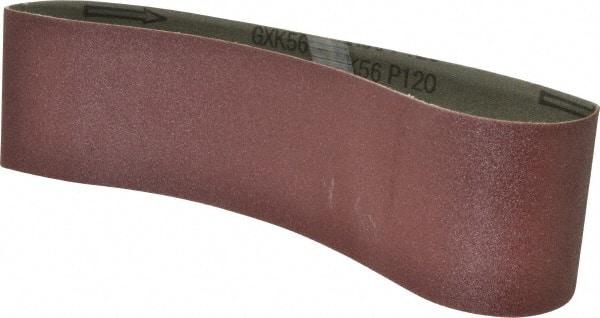 Tru-Maxx - 3" Wide x 24" OAL, 120 Grit, Aluminum Oxide Abrasive Belt - Aluminum Oxide, Fine, Coated - Caliber Tooling