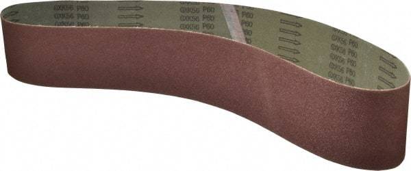 Tru-Maxx - 4" Wide x 54" OAL, 60 Grit, Aluminum Oxide Abrasive Belt - Aluminum Oxide, Medium, Coated - Caliber Tooling