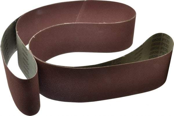 Tru-Maxx - 4" Wide x 132" OAL, 120 Grit, Aluminum Oxide Abrasive Belt - Aluminum Oxide, Fine, Coated - Caliber Tooling