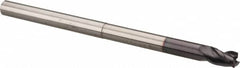 Niagara Cutter - 1/4", 3 Flute, Single End, Solid Carbide, 0.02" Corner Radius End Mill - 4" OAL, 35° Helix, Right Hand Flute, 3/8" LOC, Right Hand Cut, 2-1/8" Extended Reach - Caliber Tooling