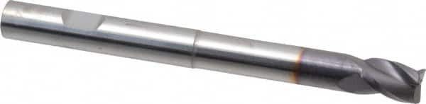 Niagara Cutter - 3/8", 3 Flute, Single End, Solid Carbide, 0.02" Corner Radius End Mill - 4" OAL, 35° Helix, Right Hand Flute, 1/2" LOC, Right Hand Cut, 2-1/8" Extended Reach - Caliber Tooling