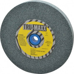 Tru-Maxx - 60 Grit Silicon Carbide Bench & Pedestal Grinding Wheel - 6" Diam x 1" Hole x 3/4" Thick, 5410 Max RPM, K Hardness, Medium Grade , Vitrified Bond - Caliber Tooling