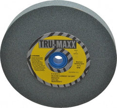 Tru-Maxx - 120 Grit Silicon Carbide Bench & Pedestal Grinding Wheel - 6" Diam x 1" Hole x 3/4" Thick, 5410 Max RPM, K Hardness, Fine Grade , Vitrified Bond - Caliber Tooling