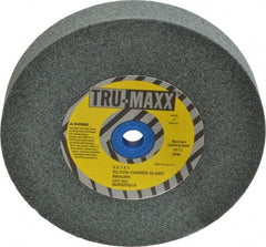 Tru-Maxx - 60 Grit Silicon Carbide Bench & Pedestal Grinding Wheel - 6" Diam x 1" Hole x 1" Thick, 5410 Max RPM, K Hardness, Medium Grade , Vitrified Bond - Caliber Tooling