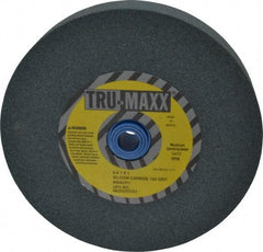 Tru-Maxx - 120 Grit Silicon Carbide Bench & Pedestal Grinding Wheel - 6" Diam x 1" Hole x 1" Thick, 5410 Max RPM, K Hardness, Fine Grade , Vitrified Bond - Caliber Tooling