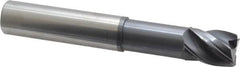 Accupro - 3/4", 4 Flute, Single End, Solid Carbide, Corner Chamfer End Mill - 5" OAL, Right Hand Flute, 1" LOC, Right Hand Cut, 2-3/8" Extended Reach - Caliber Tooling