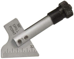 SPI - 118° Bevel Angle Steel Drill Point Gage - 1/32 Inch Bevel Graduation, Use with Steel Rules 3/4 Inch Wide, 0.04 Inch Thick - Caliber Tooling