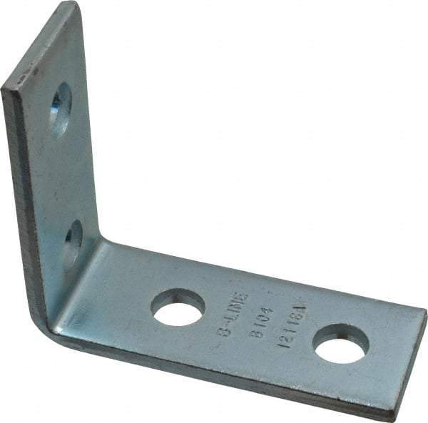 Cooper B-Line - Zinc Plated Carbon Steel 90° Strut Fitting - 1/2" Bolt, 4 Holes, Used with Cooper B Line Channel & Strut (All Sizes Except B62 & B72) - Caliber Tooling