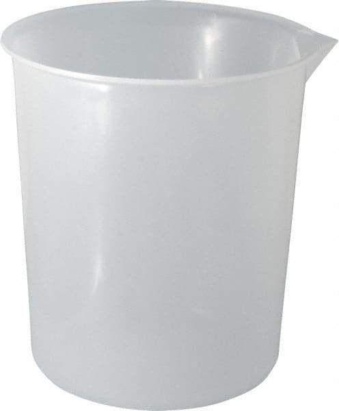 Bel-Art - 2,000 ml Polypropylene Graduated Beaker - 500 ml Graduation, 6-15/32" Diam x 7-1/4" High - Caliber Tooling