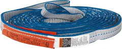 Lift-All - 20' Long x 1" Wide, 3,200 Lb Vertical Capacity, 2 Ply, Polyester Web Sling - 2,500 Lb Choker Capacity, Silver (Color) - Caliber Tooling