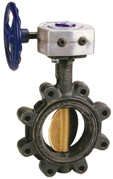 NIBCO - 2" Pipe, Lug Butterfly Valve - Bare Stem Handle, Ductile Iron Body, EPDM Seat, 250 WOG, Stainless Steel (CF8M) Disc, Stainless Steel Stem - Caliber Tooling