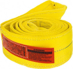 Lift-All - 12' Long x 4" Wide, 11,500 Lb Vertical Capacity, 2 Ply, Polyester Web Sling - 9,200 Lb Choker Capacity, Yellow - Caliber Tooling