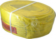 Lift-All - 16' Long x 6" Wide, 16,300 Lb Vertical Capacity, 2 Ply, Polyester Web Sling - 13,000 Lb Choker Capacity, Yellow - Caliber Tooling