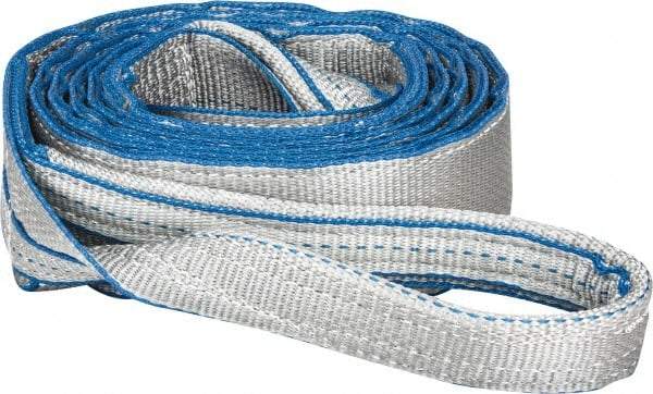 Lift-All - 12' Long x 3" Wide, 8,600 Lb Vertical Capacity, 2 Ply, Polyester Web Sling - 6,900 Lb Choker Capacity, Silver (Color) - Caliber Tooling