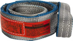 Lift-All - 4' Long x 3" Wide, 8,600 Lb Vertical Capacity, 2 Ply, Polyester Web Sling - 6,900 Lb Choker Capacity, Silver (Color) - Caliber Tooling