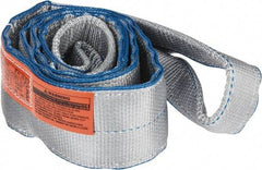 Lift-All - 8' Long x 4" Wide, 11,500 Lb Vertical Capacity, 2 Ply, Polyester Web Sling - 9,200 Lb Choker Capacity, Silver (Color) - Caliber Tooling