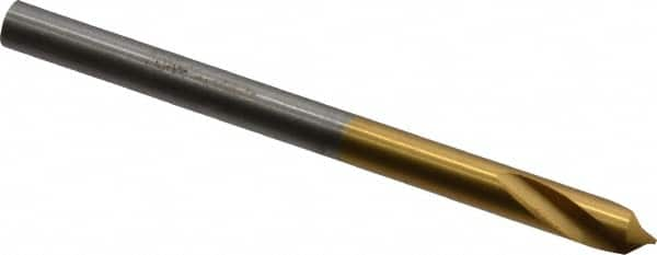 Guhring - 4mm Body Diam, 90°, 55mm OAL, High Speed Steel Spotting Drill - Caliber Tooling