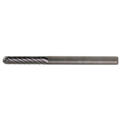 SC-3 Standard Cut Solid Carbide Bur-Cylindrical with Ball Nose - Exact Industrial Supply