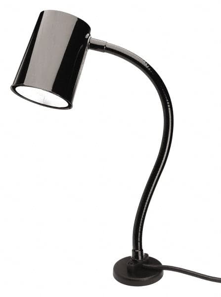 Made in USA - 24 Inch, Gooseneck, Magnetic Mounted, Compact Fluorescent, Black, General Purpose Task Light - 23 Watt, 120 Volt, Nonmagnifying - Caliber Tooling