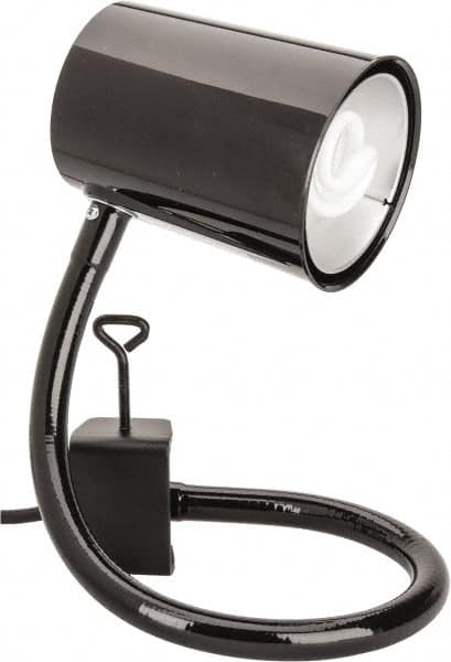 Made in USA - 24 Inch, Gooseneck, Coupler Mounted, Compact Fluorescent, Black, General Purpose Task Light - 23 Watt, 120 Volt, Nonmagnifying - Caliber Tooling