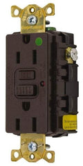 Hubbell Wiring Device-Kellems - 1 Phase, 5-15R NEMA, 125 VAC, 15 Amp, Self Grounding, GFCI Receptacle - 2 Pole, Back and Side Wiring, Hospital Grade - Caliber Tooling