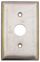 Hubbell Wiring Device-Kellems - 1 Gang, 2-7/8 Inch Long, Switch Plate - Barrel Key Switch, Gray, Stainless Steel - Caliber Tooling