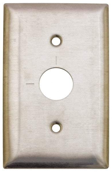 Hubbell Wiring Device-Kellems - 1 Gang, 2-7/8 Inch Long, Switch Plate - Barrel Key Switch, Gray, Stainless Steel - Caliber Tooling